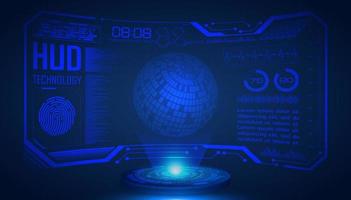 Modern Holographic HUD Technology Screen Background vector