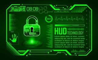 Modern HUD Technology Screen Background with Lock vector