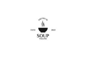 ilustración de plantilla de vector de diseño de logotipo de tazón de sopa de comida caliente plana