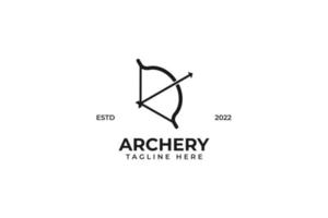 Flat archery bow and arrow logo design vector illustration idea