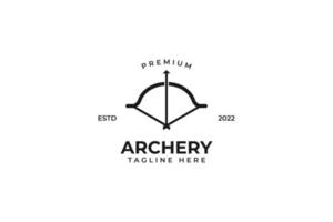 Flat archery bow and arrow logo design vector illustration idea