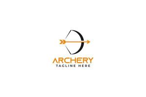 Flat archery bow and arrow logo design vector illustration idea