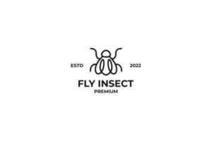 Fly insect outline logo design vector illustration