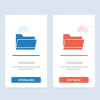 Folder Open Data Storage  Blue and Red Download and Buy Now web Widget Card Template vector