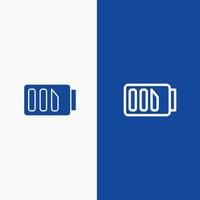 Charge Battery Electricity Simple Line and Glyph Solid icon Blue banner Line and Glyph Solid icon Bl vector