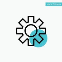Setting Cog Gear turquoise highlight circle point Vector icon