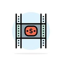 Budget Costs Film Money Movie Abstract Circle Background Flat color Icon vector