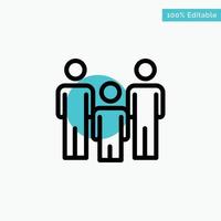 Family Couple Kids Health turquoise highlight circle point Vector icon