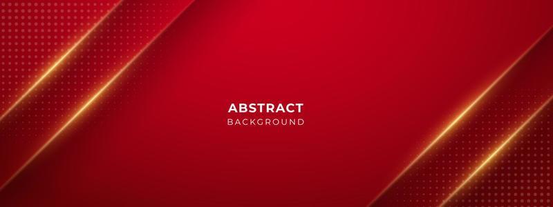 Abstract red luxury background with golden light lines