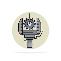 Automation industry machine production robotics Flat Color Icon Vector