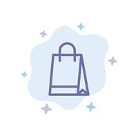 bolsa bolso compras comprar icono azul sobre fondo de nube abstracta vector