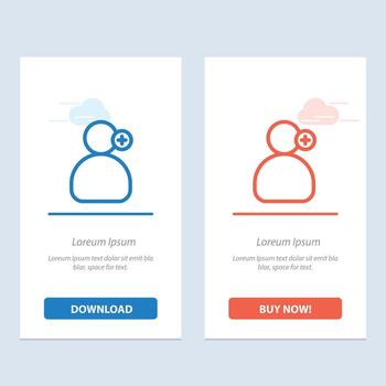 Man Work Working Medical  Blue and Red Download and Buy Now web Widget Card Template vector