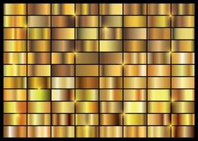 conjunto de vectores de gradientes de oro. colección de cuadrados dorados.