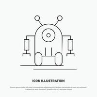 Human Robotic Robot Technology Line Icon Vector