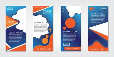 conjunto de diseño de banner x moderno en color azul degradado y naranja. adecuado para la promoción en la tienda vector