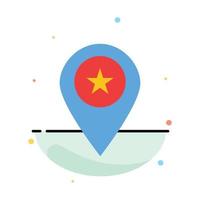 Star Location Map Marker Pin Abstract Flat Color Icon Template vector