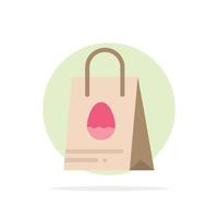 bolsa de compras bolsa huevo de pascua círculo abstracto fondo color plano icono vector