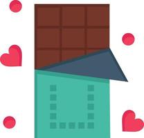 Chocolate Love Food Sweet  Flat Color Icon Vector icon banner Template