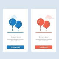 Balloons Fly Spring  Blue and Red Download and Buy Now web Widget Card Template vector