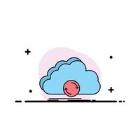 cloud syncing sync data synchronization Flat Color Icon Vector