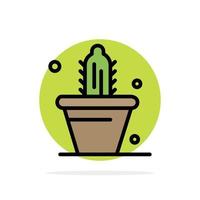 Cactus Nature Pot Spring Abstract Circle Background Flat color Icon vector