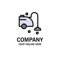 Clean Cleaner Cleaning Vacuum Business Logo Template Flat Color vector