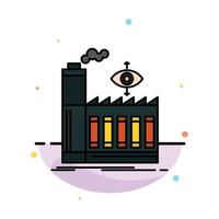 Mill Factory Business Smoke Abstract Flat Color Icon Template vector