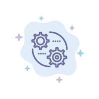 Control Setting Gear Setting Blue Icon on Abstract Cloud Background vector
