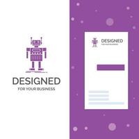 Business Logo for robot. Android. artificial. bot. technology. Vertical Purple Business .Visiting Card template. Creative background vector illustration