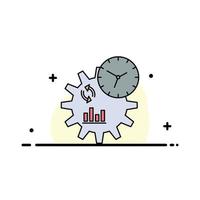 Business engineering management process Flat Color Icon Vector