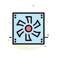 Cooler Fan Computer Cooler Device Fan Abstract Flat Color Icon Template vector