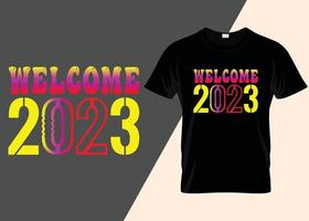 feliz año nuevo 2023 tipografía diseño de camiseta vector