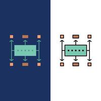 Workflow Workflow Planning Business Modern Planning  Icons Flat and Line Filled Icon Set Vector Blue