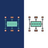 Workflow Workflow Planning Business Modern Planning  Icons Flat and Line Filled Icon Set Vector Blue