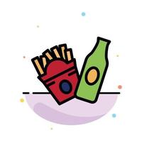 Bottle Fries American Abstract Flat Color Icon Template vector