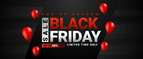 Black friday sale banner template for media promotion vector