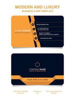 Premium Gold Black Name card and luxury horizontal business card template. Vector visiting card.