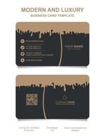 Premium Gold Black Name card and luxury horizontal business card template. Vector visiting card.