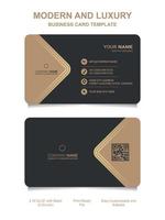 Premium Gold Black Name card and luxury horizontal business card template. Vector visiting card.