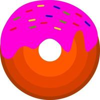 Donut with icing and sprinkles. vector