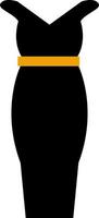 Women's black dress. vector