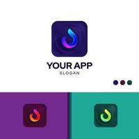 Leter J drop app logo app design inspiration template vector creative symbol