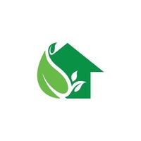Home Leaf Logo Design Vector