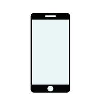 smartphone signo símbolo teléfono simple clip art vector ilustración sobre fondo blanco. icono de teléfono celular de color blanco y negro.