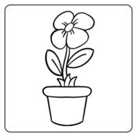 flower line art coloring page vector