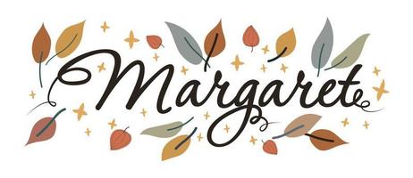 Margaret female name vector illustration isolated on white background