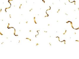 golden serpentine, falling shiny confetti vector