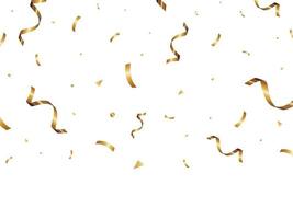 golden serpentine, falling shiny confetti vector