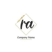 RA Initial handwriting and signature logo design with circle. Beautiful design handwritten logo for fashion, team, wedding, luxury logo. vector