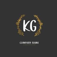 KG Initial handwriting and signature logo design with circle. Beautiful design handwritten logo for fashion, team, wedding, luxury logo. vector